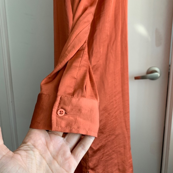 Cheap Monday Burnt Orange Shirt Dress SMALL - Picture 4 of 5